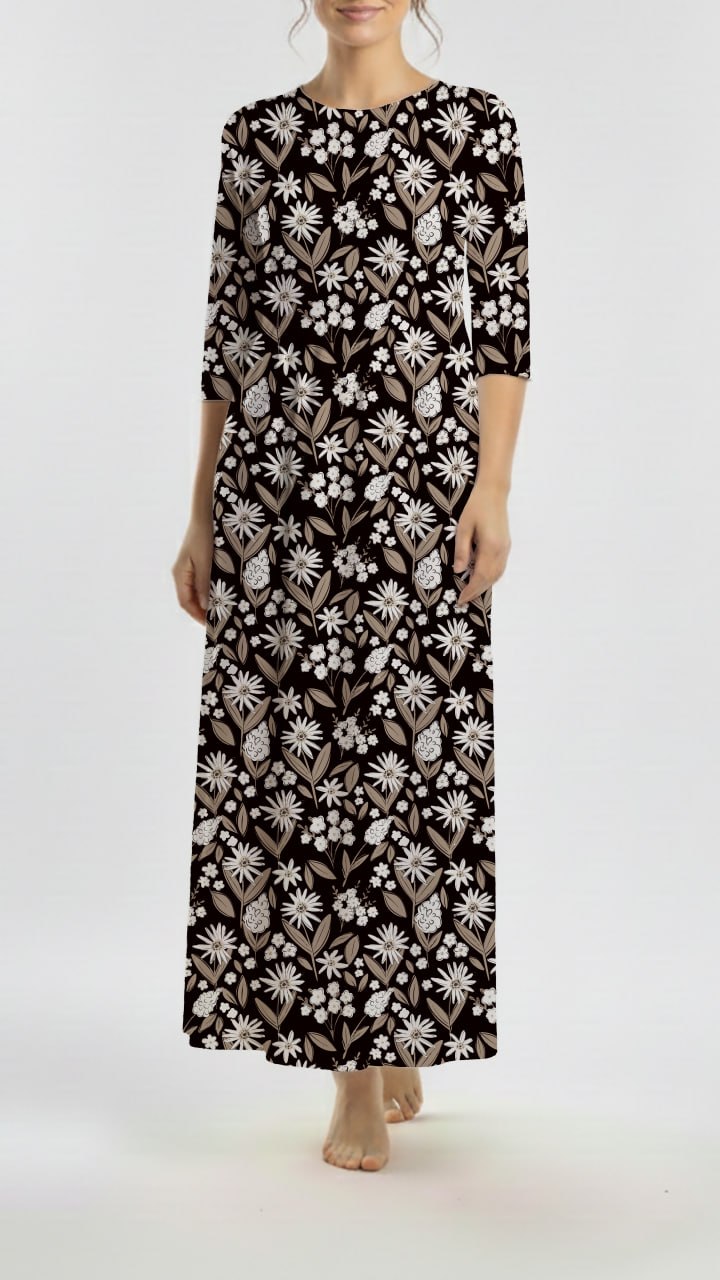 *Unique Design* Willow Ribbed Knit Vintage Daisy Black