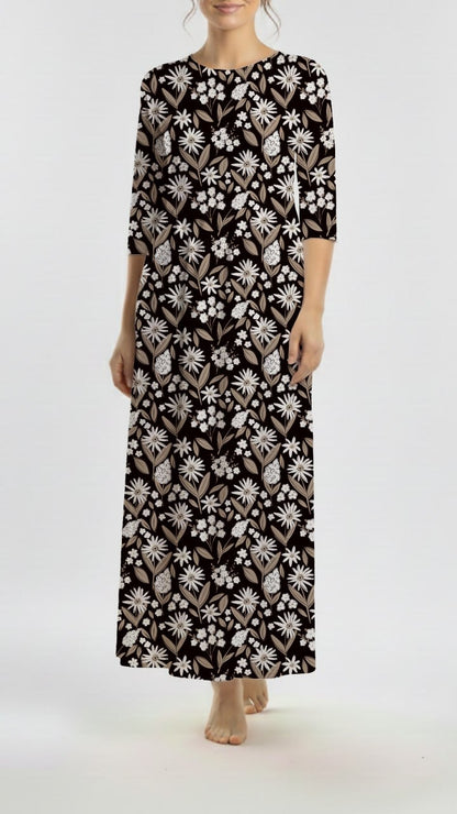 *Unique Design* Willow Ribbed Knit Vintage Daisy Black