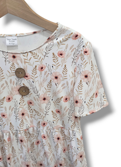 6-7 Yr Lou Lou Brushed Floral Dress