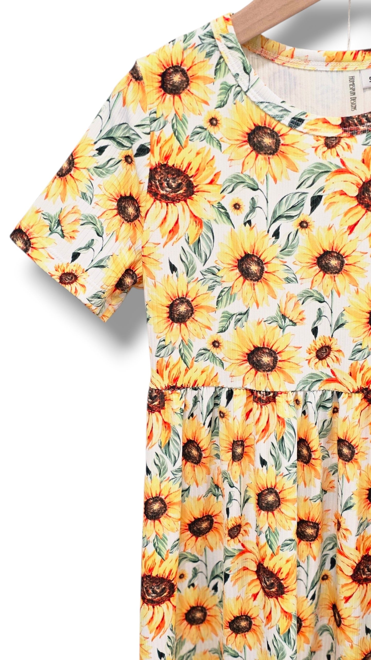 5T Willow Ribbed Knit Sunflower Dress