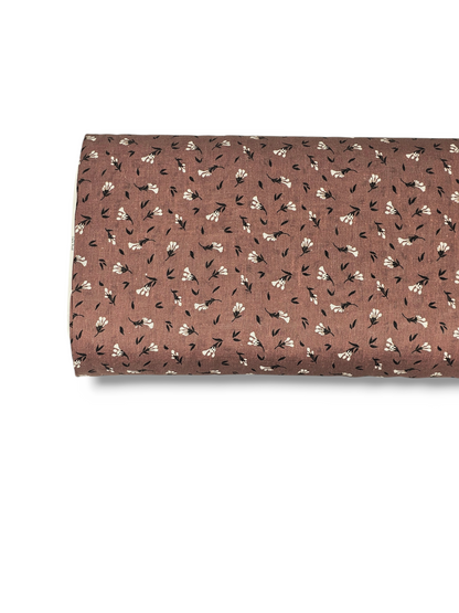 * Unique Design * Linen Ivory Drift Dark Terracotta