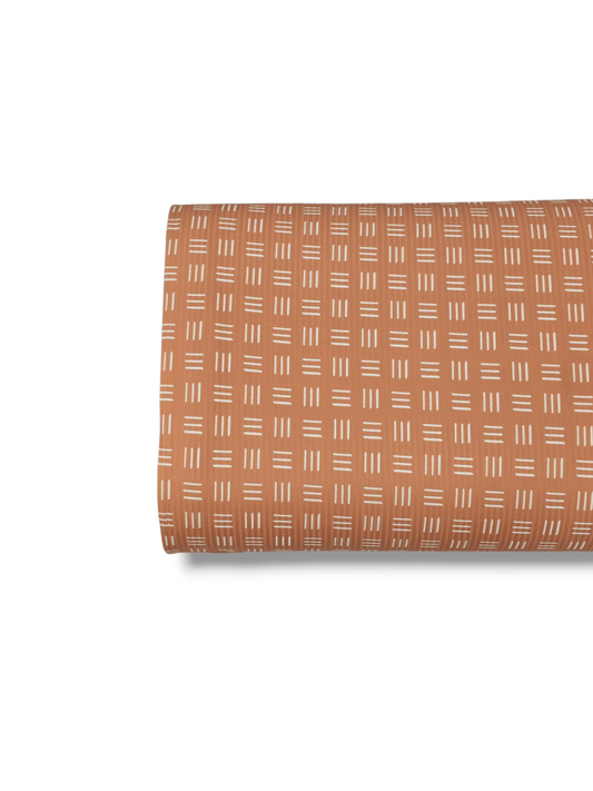 *Unique Design* Willow Ribbed Knit Simple Squares Terracotta