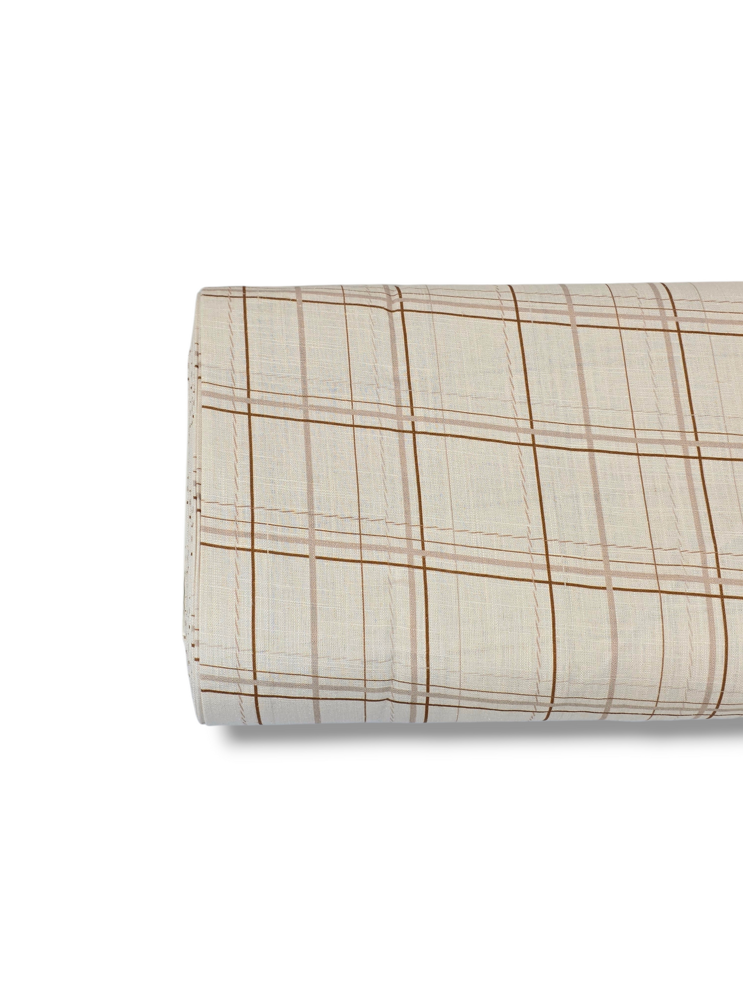 * Unique Design * Linen Patchwork Plaid Vintage Brown