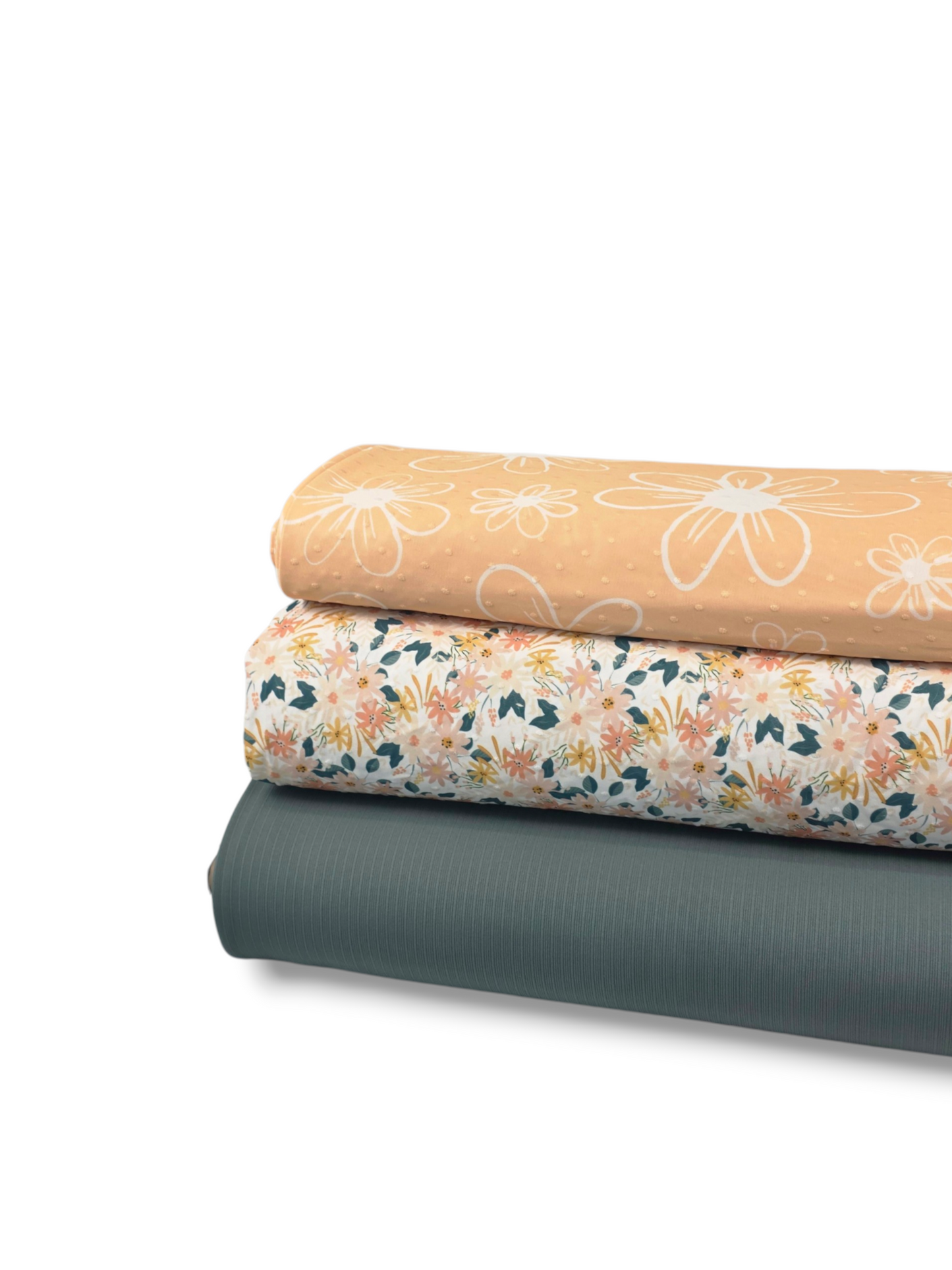 *Unique Design* Swiss Dot Knit Summer Daisy Peach
