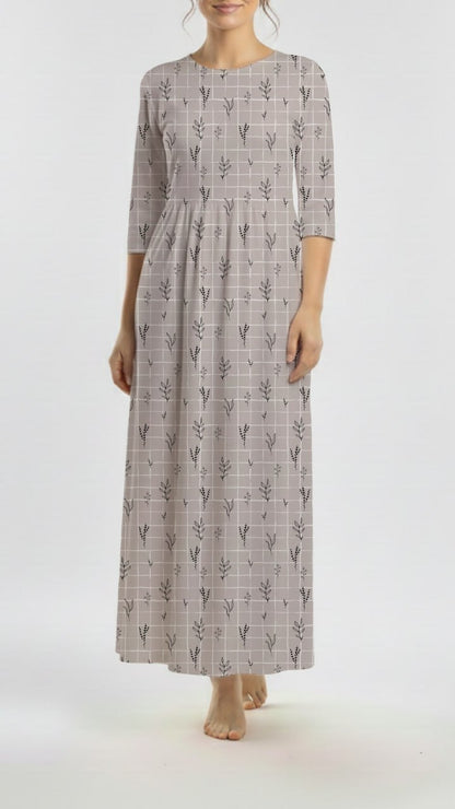 * Unique Design * Crinkled Crepe Modern Stem Grid Lavender