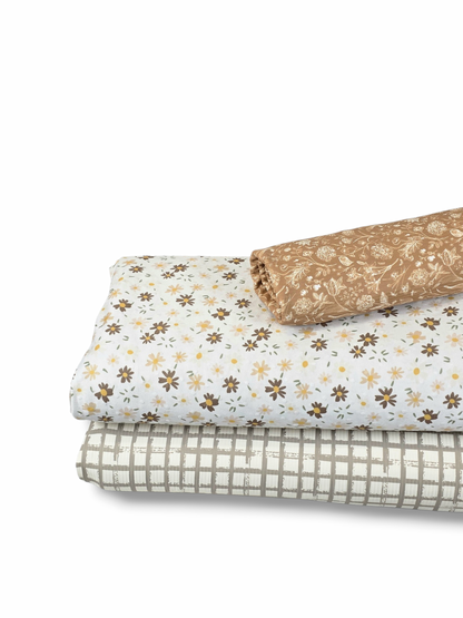 * Unique Design * Swiss Dot Knit Neutral Daisy Patch Cream