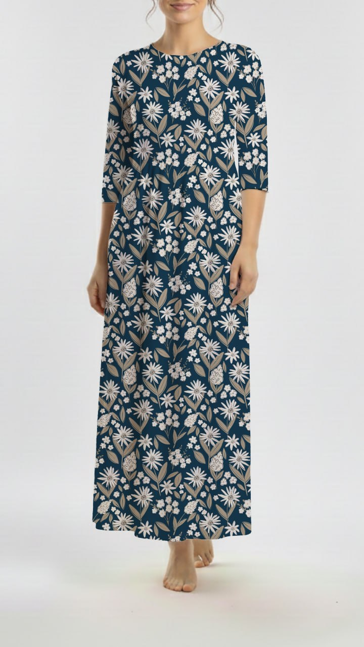 *Unique Design* Willow Ribbed Knit Vintage Daisy Navy