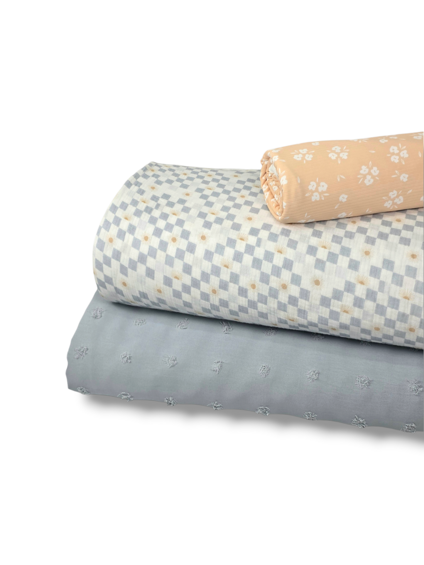 *Unique Design* Cotton Muslin Golden Morning Plaid Sky
