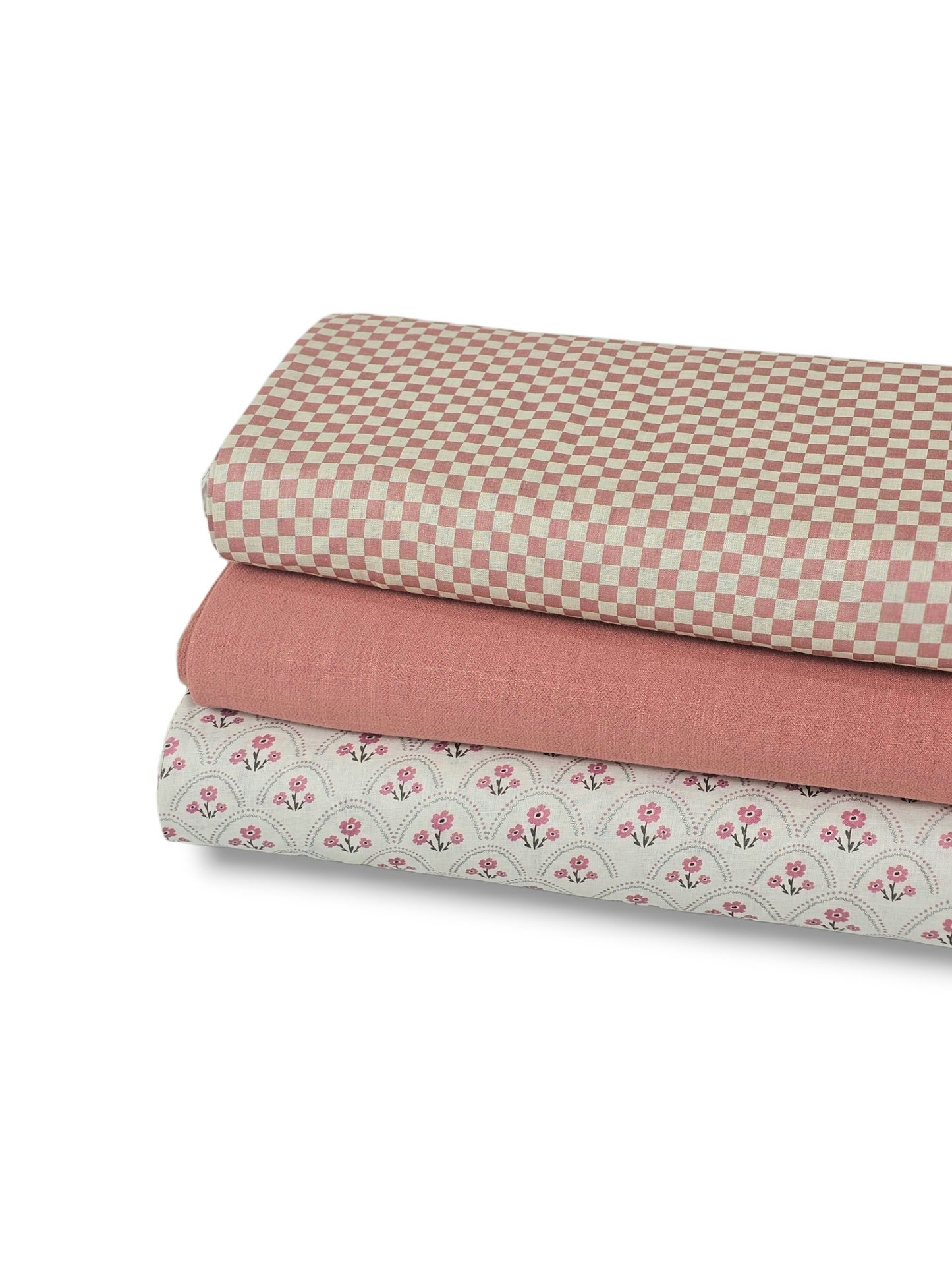 * Unique Design * Linen Country Check Rose