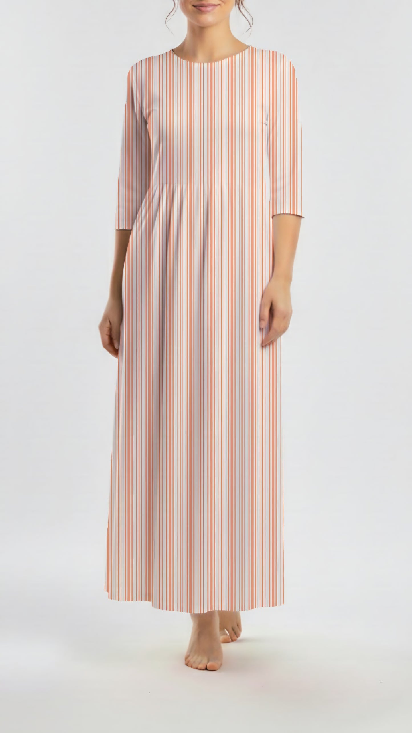 *Unique Design* Tricot Knit Coastal Stripe Peach