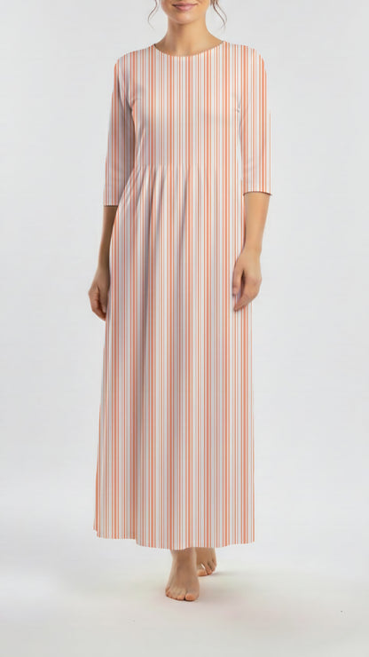 *Unique Design* Tricot Knit Coastal Stripe Peach