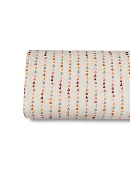 * Unique Design * Ribbed Knit Cotton Feel Painted Peaks Cream