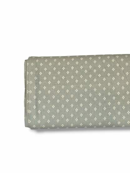 Cotton Linen Ditsy Diamonds Sage
