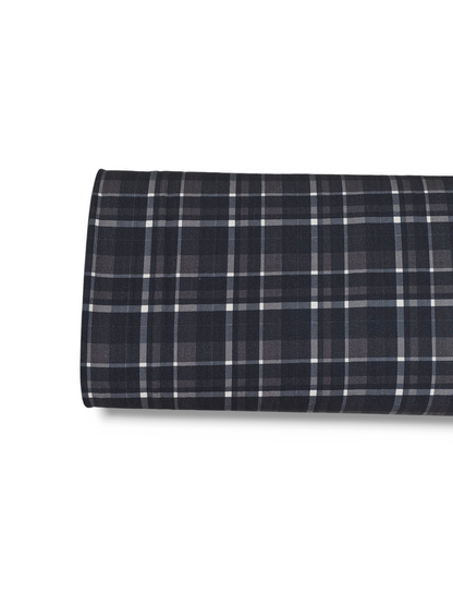 Poly Crepe Rustic Plaid Black