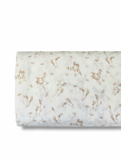 * Unique Design * Linen Neutral Branches White