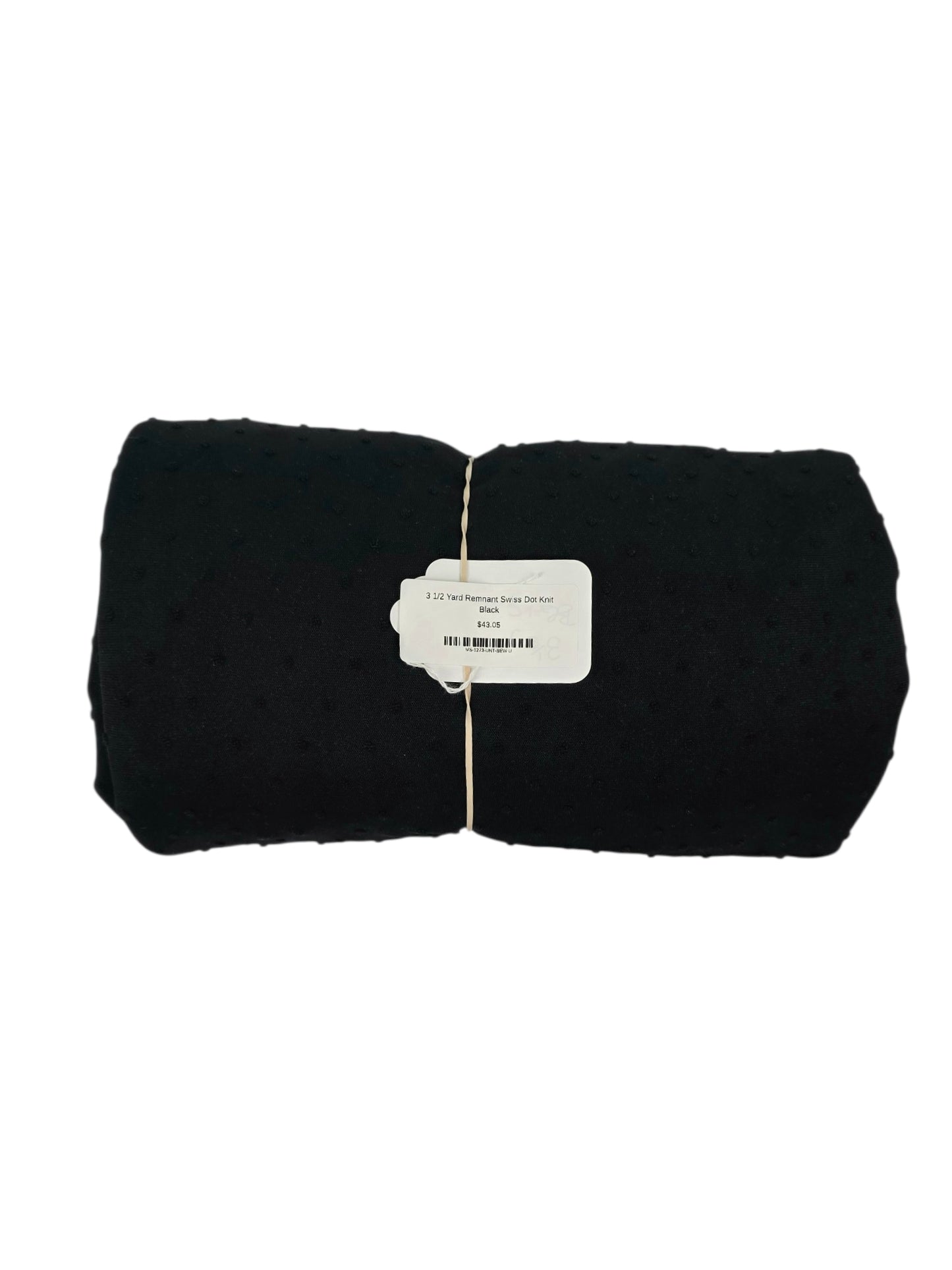 3 1/2 Yard Remnant Swiss Dot Knit Black