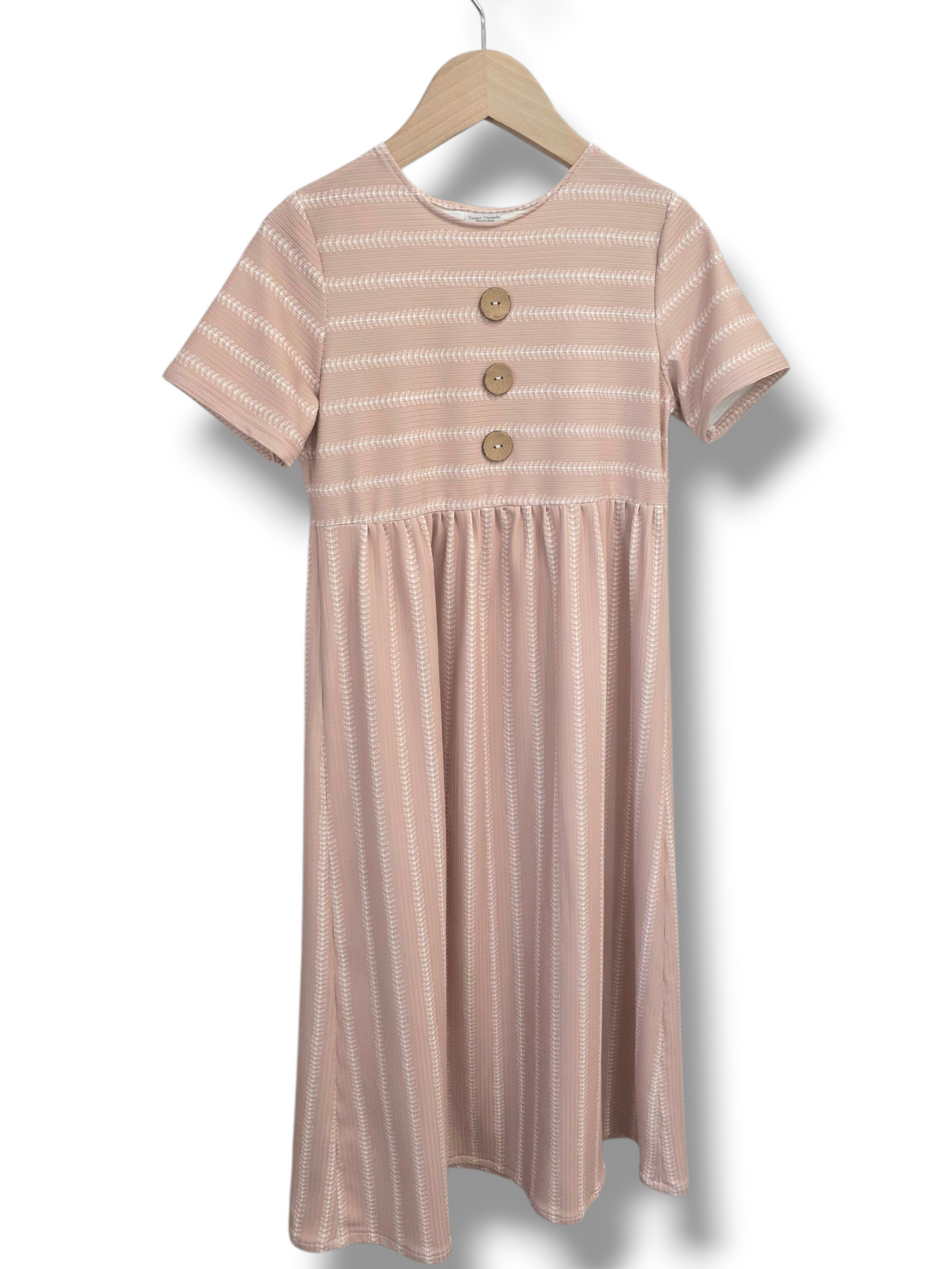 4-5 Yr Willow Ribbed Knit Victorian Vines Dress