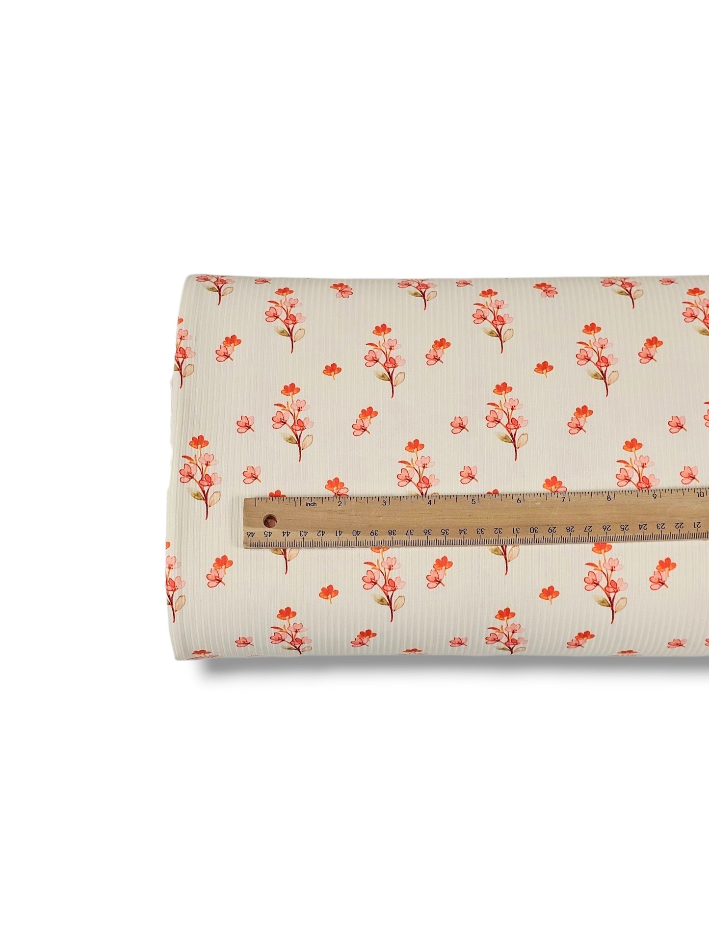 * Unique Design * Willow Ribbed Knit Coral Wildflowers