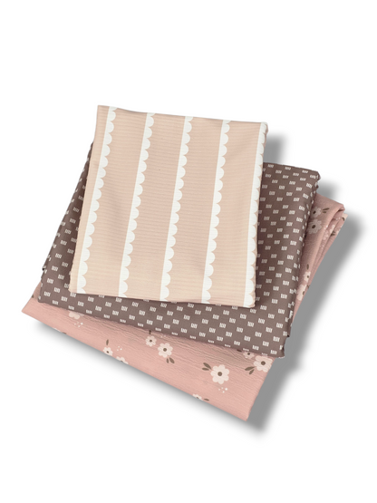 Poly Crepe Scattered Charm Antique Pink