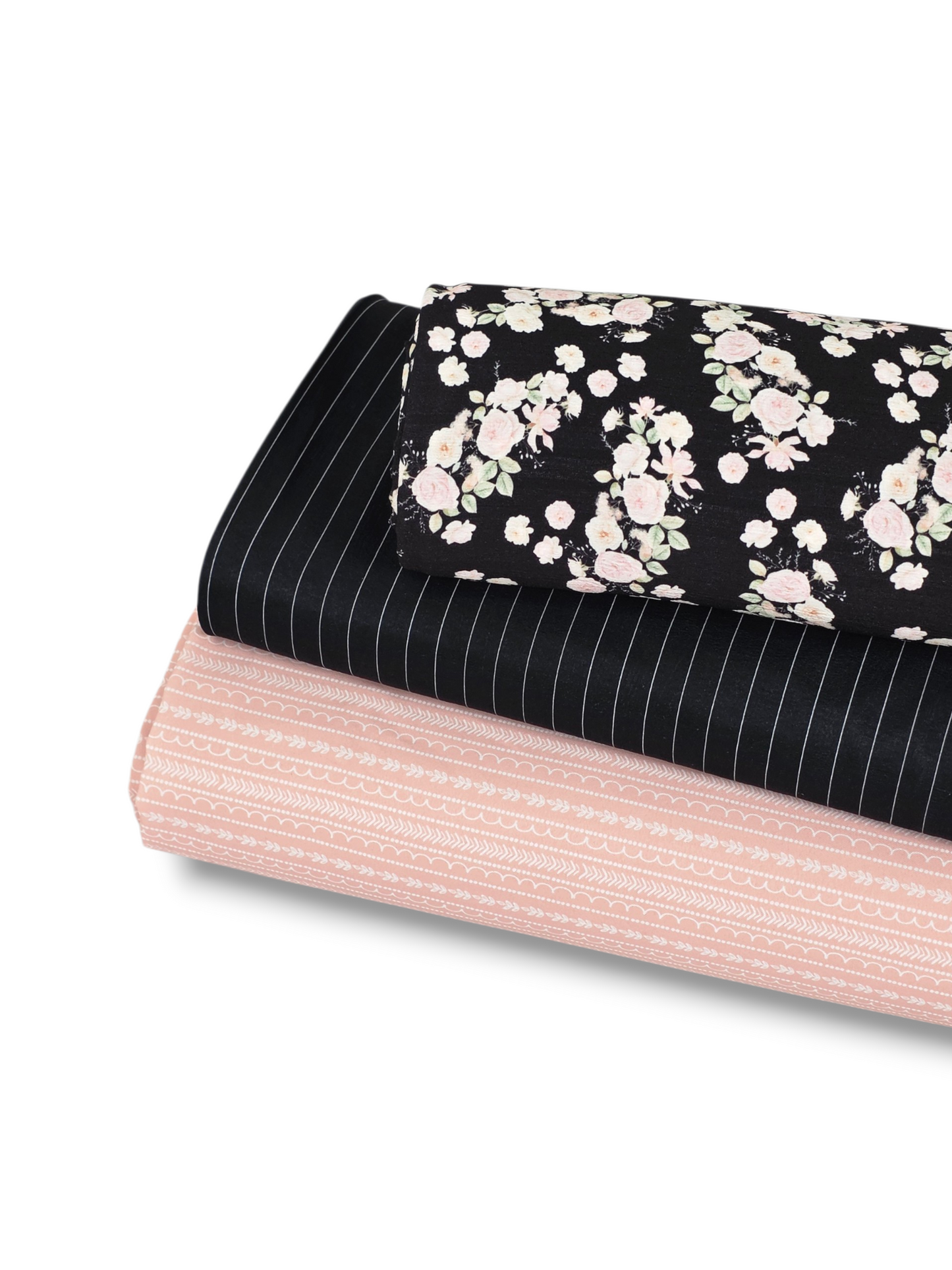 Poly Crepe Blushing Garden Black