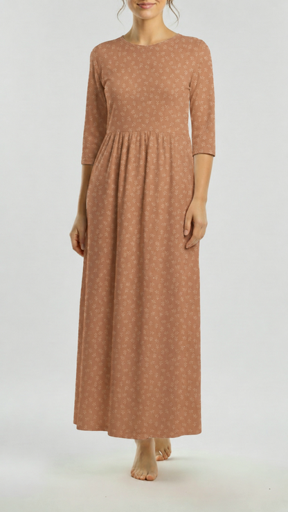 * Unique Design * Willow Ribbed Knit Woodland Sprigs Amber
