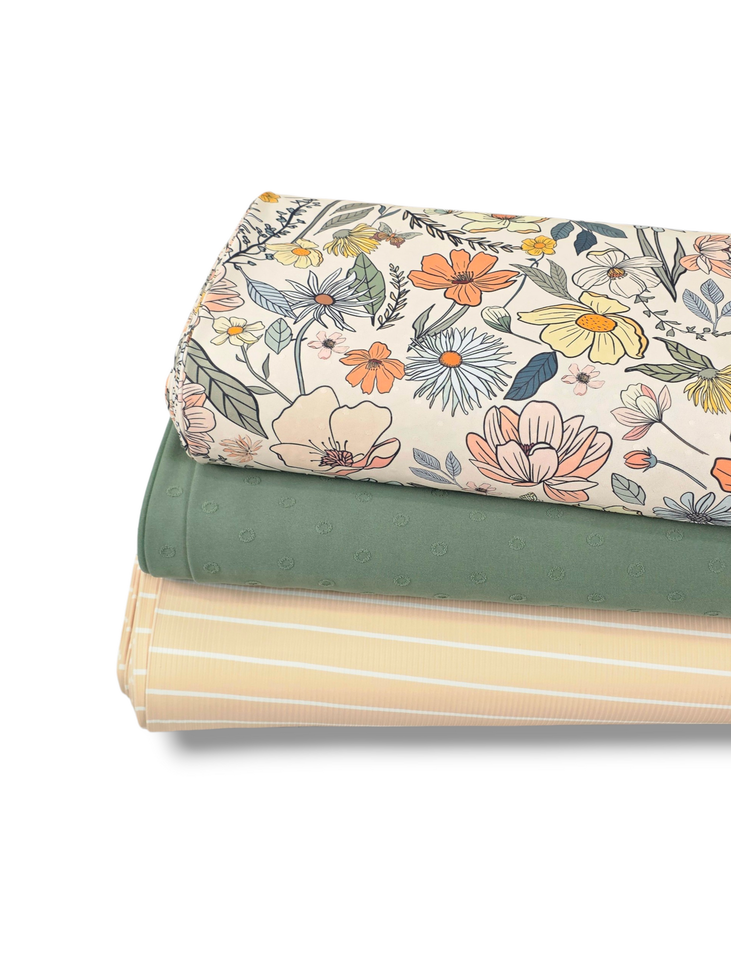 *Unique Design* Swiss Dot Knit Market Day Blooms Tan