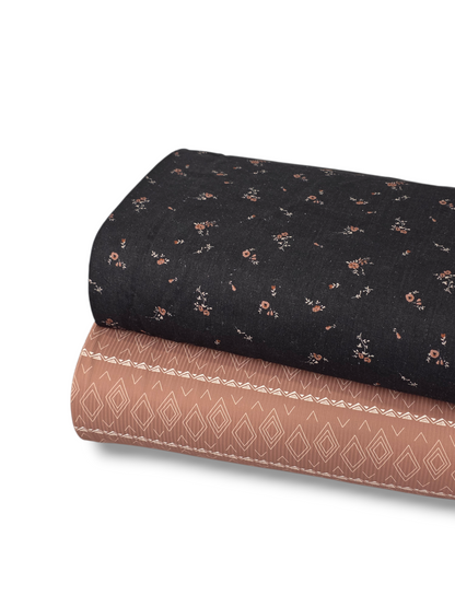 *Unique Design* Linen Gentle Garden Black