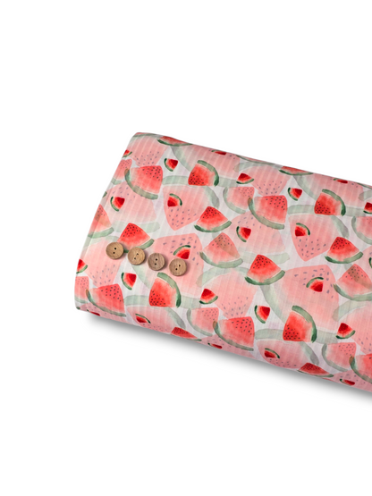 * Unique Design * Ribbed Knit Cotton Feel Watermelon Explosion White