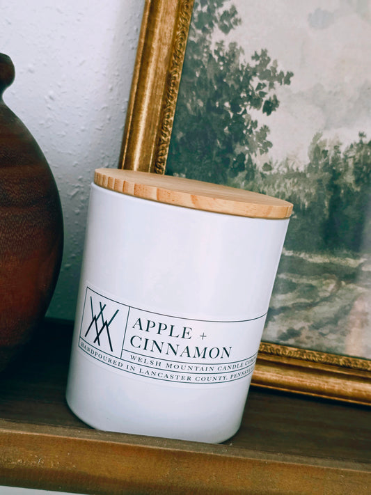 Apple+Cinnamon Coconut Wax Candle Bamboo Lid 14 Oz