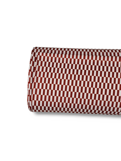 *Unique Design* Tricot Knit Modern Grid Red