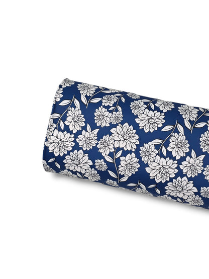 *Unique Design* Tricot Knit Classic Indigo Garden