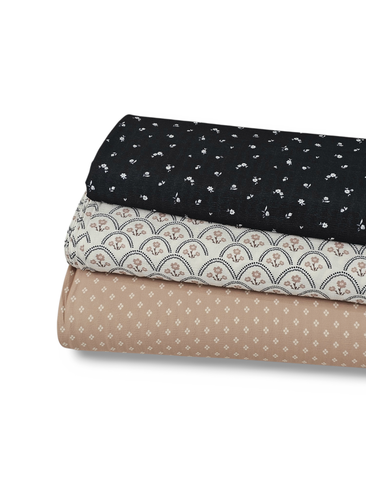 Poly Crepe Ditsy Diamonds Tan