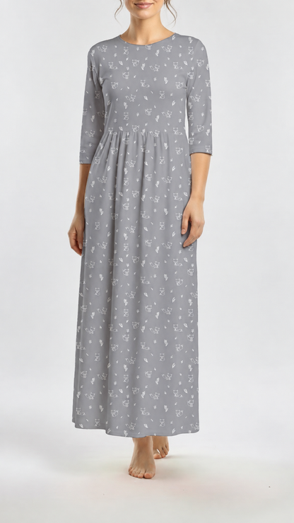 * Unique Design * Cotton Knit Minimal Fox Gray