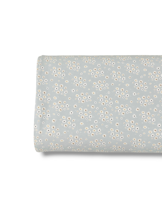 * Unique Design * Swiss Dot Knit Ivory Petal Hazy Blue