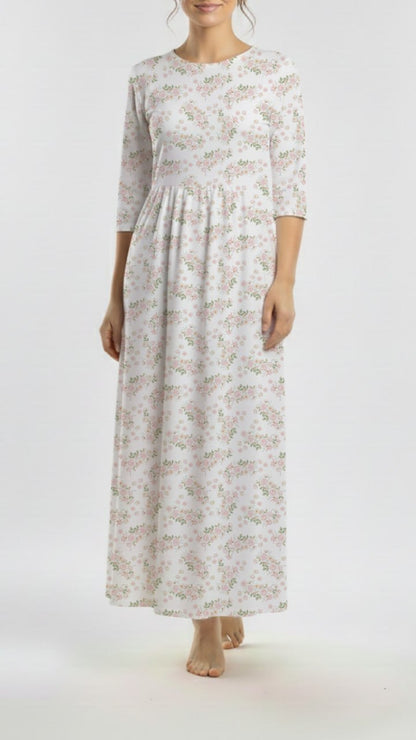 Poly Crepe Blushing Garden White