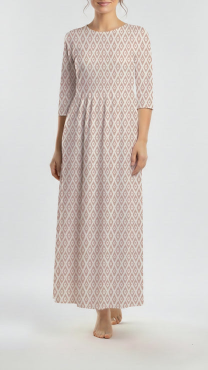 *Unique Design* Ribbed Knit Cotton Feel Country Aztec Blush