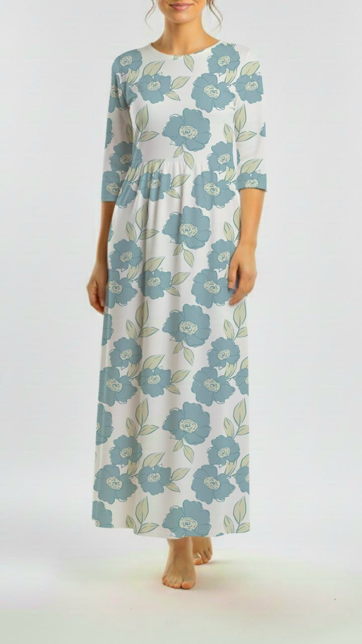*Unique Design* Willow Ribbed Knit Airy Blossom Blue