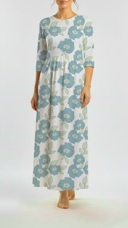 *Unique Design* Willow Ribbed Knit Airy Blossom Blue