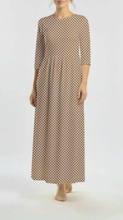 * Unique Design * Willow Ribbed Knit Country Check Tan