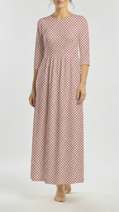 * Unique Design * Linen Country Check Rose
