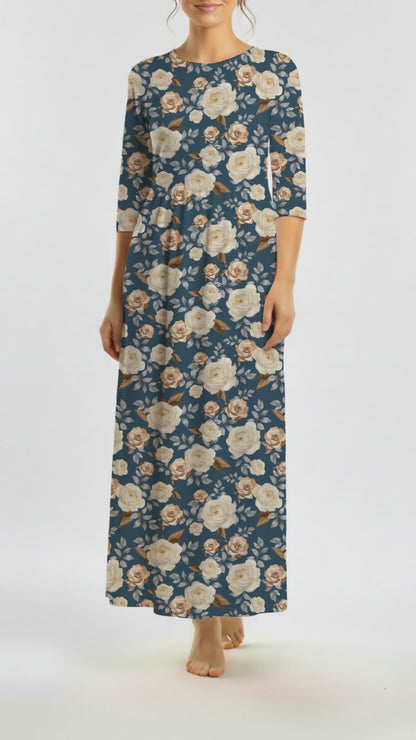 *Unique Design* Tricot Knit Neutral Elegance Blue