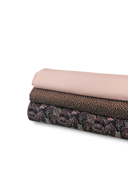 * Unique Design * Ribbed Knit Cotton Feel Palms Canopy Pink