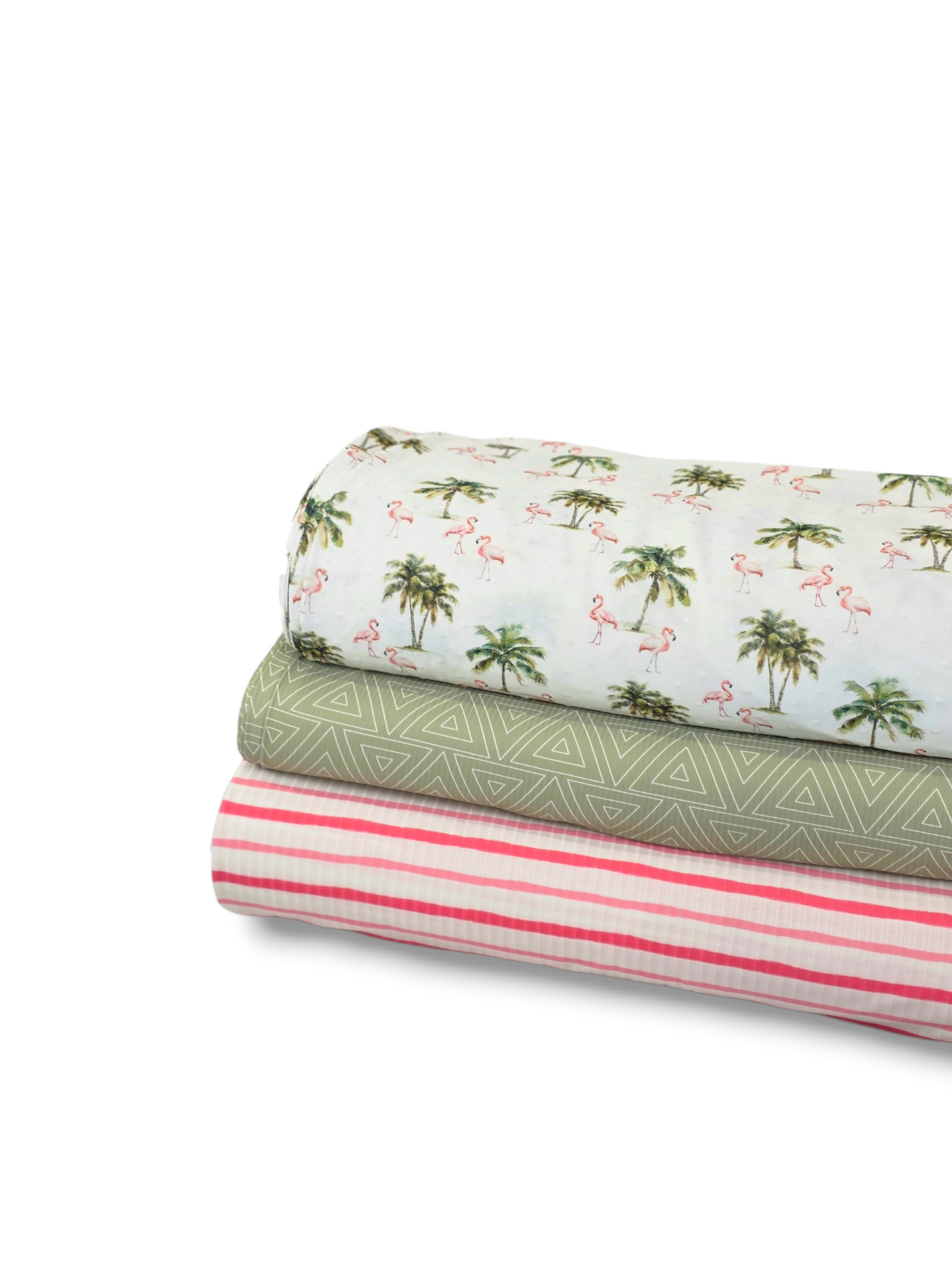 *Unique Design* Swiss Dot Knit Flamingo Breeze White