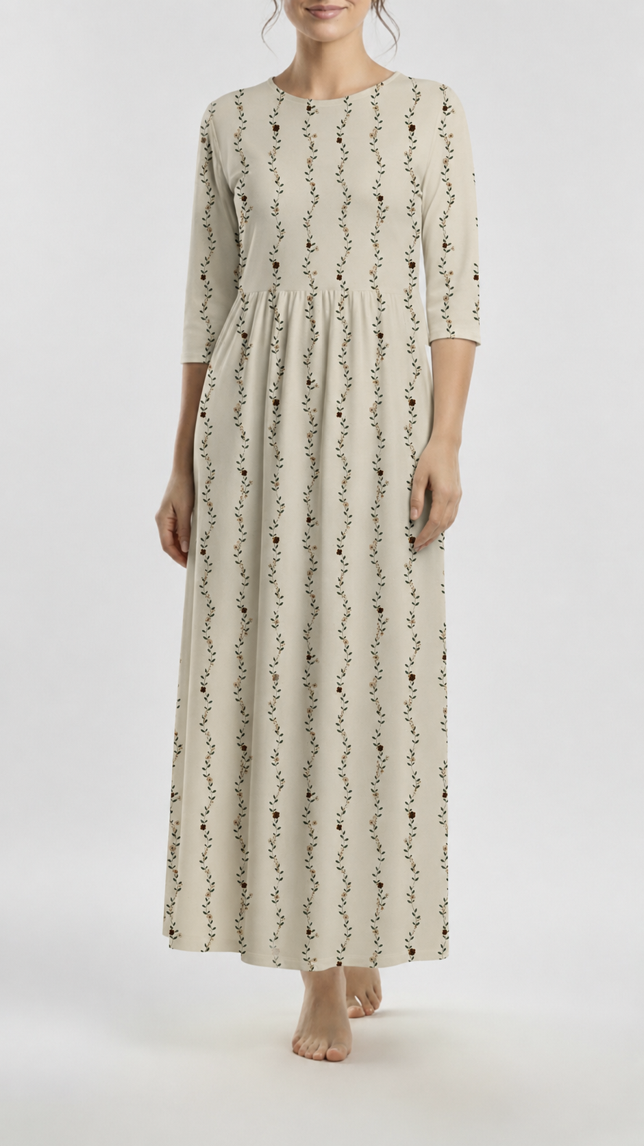 Cotton Linen Vintage Vines Cream