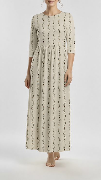 Cotton Linen Vintage Vines Cream