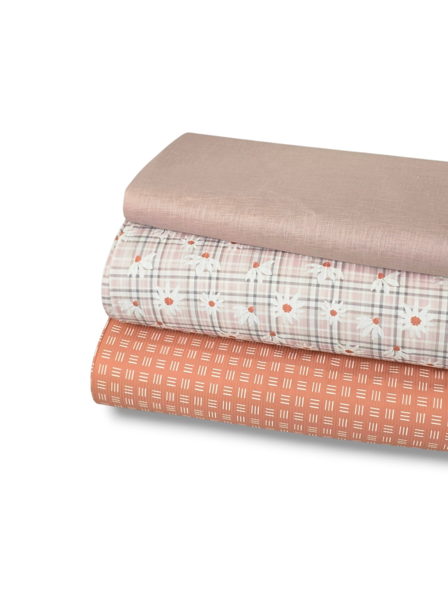 * Unique Design * Ribbed Knit Cotton Feel Daisy Plaid Pink