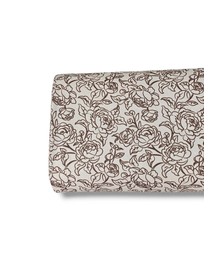 * Unique Design * Swiss Dot Knit Whispering Blooms Brown