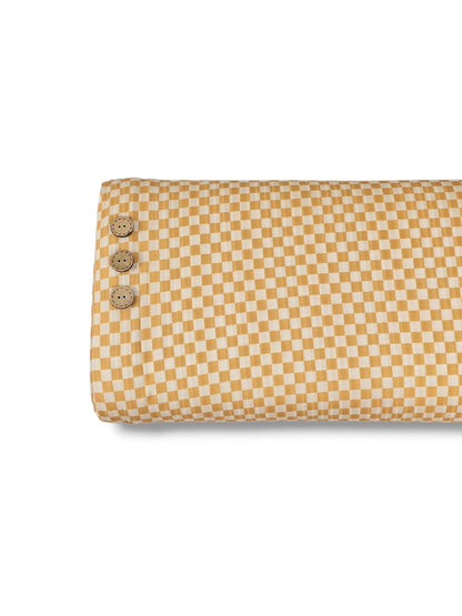 * Unique Design * Ribbed Knit Cotton Feel Country Check Yellow