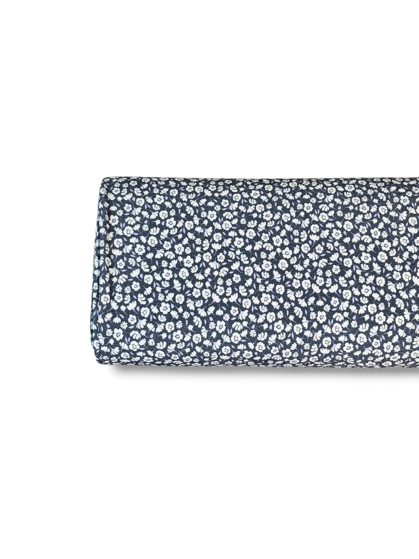 *Unique Design* Crinkled Crepe Bluebell Sprigs Navy Blue