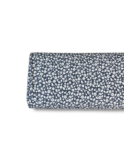 *Unique Design* Crinkled Crepe Bluebell Sprigs Navy Blue